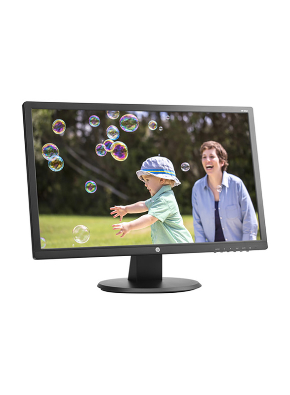 HP 24 Inch Full HD LED Monitor, with VGA/DVI/HDMI Port, 24UH, K5A38AA, Black