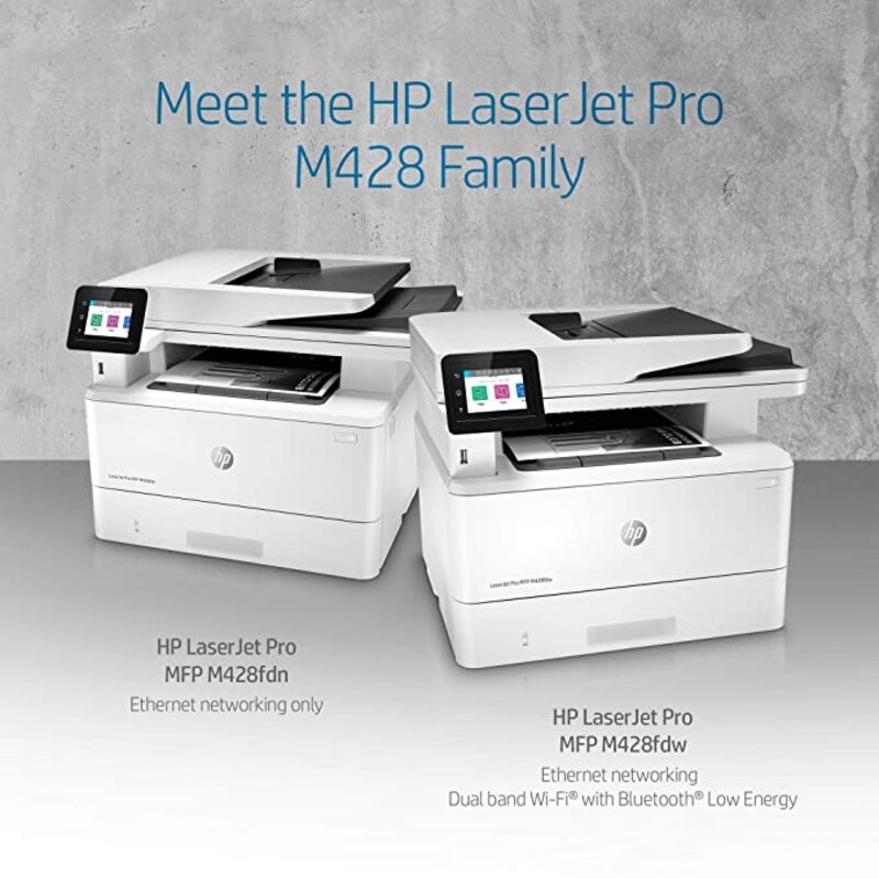 HP LaserJet Pro MFP M428FDW W1A30A All-in-One Printer, White