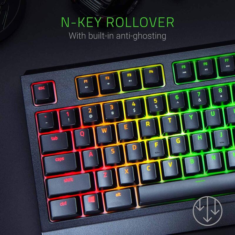 Razer Blackwidow RZ03-02860100-R3M1 Mechanical English Gaming Keyboard, with Razer Green Switches, Black