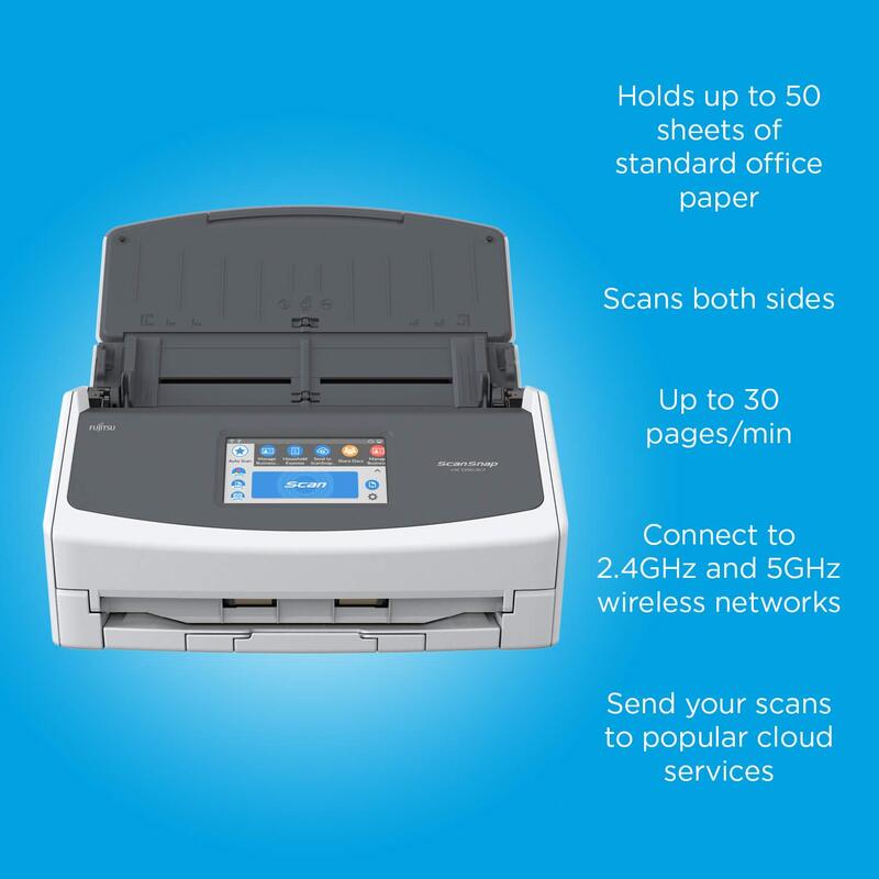 Fujitsu ScanSnap ix1500 Color Duplex Document Scanner, 600DPI, LCD Display, Black/White