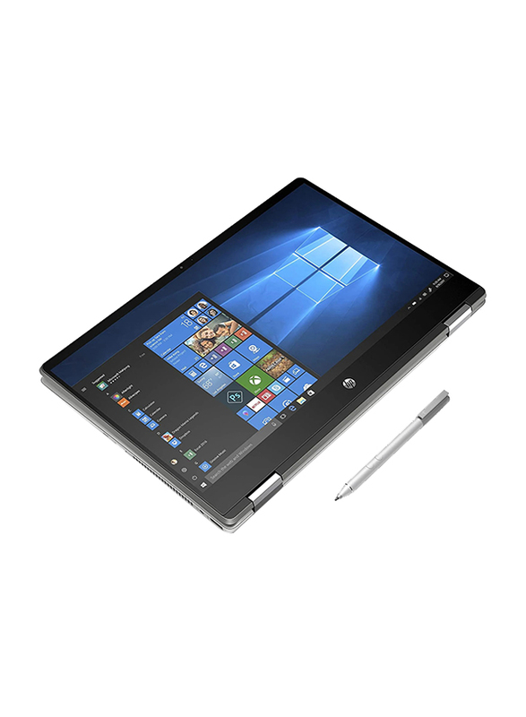 HP Pavilion X360 14 DH1025NE Laptop, 14" FHD Touch Display, Intel Core i3-10110U 10th Gen 2.1GHz, 256GB SSD, 4GB RAM, Intel UHD Graphics, English Keyboard, Win 10, 2R435EA, Silver