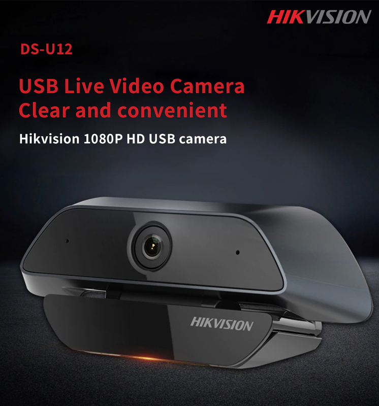 Hikvision DS-U12 Full HD USB Webcam, 2 MP, Black