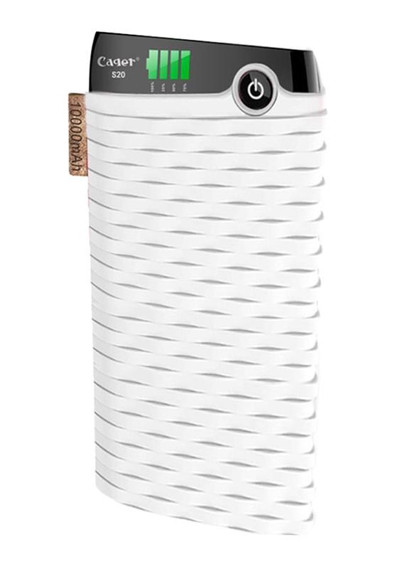 

Cager 10000mAh S20 Wired Fast Charging Power Bank with Micro-USB Input, White