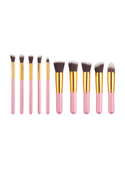 Professional 10 Pieces Synthetic Makeup Brushes Set, Pink