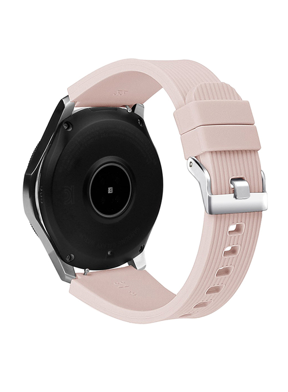 Ozone Samsung Galaxy Watch 46mm, 22mm Gear S3 Frontier/Classic Watch Strap Vertical Stripe Texture Silicone Watch Band, Beige