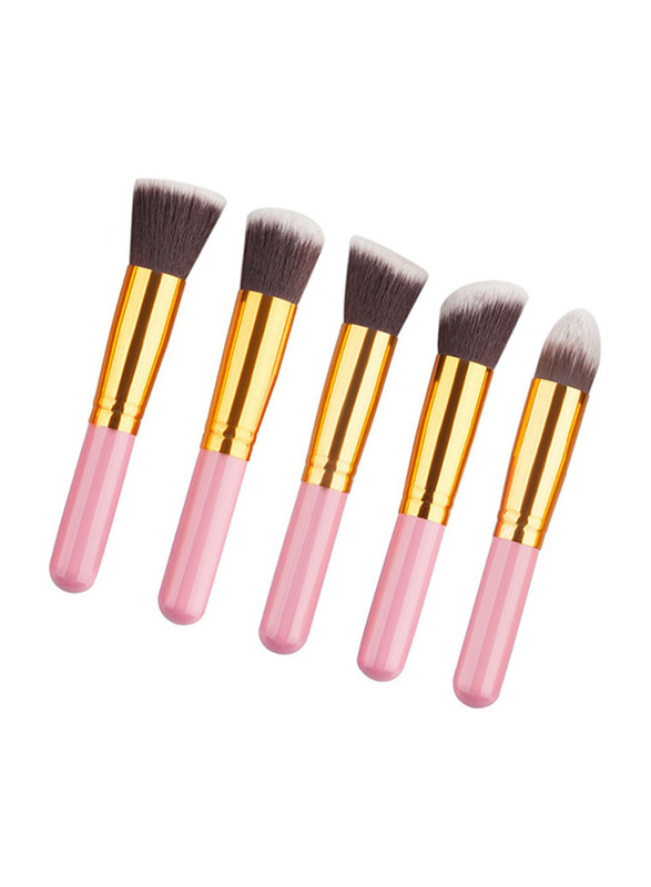 Professional 10 Pieces Synthetic Makeup Brushes Set, Pink