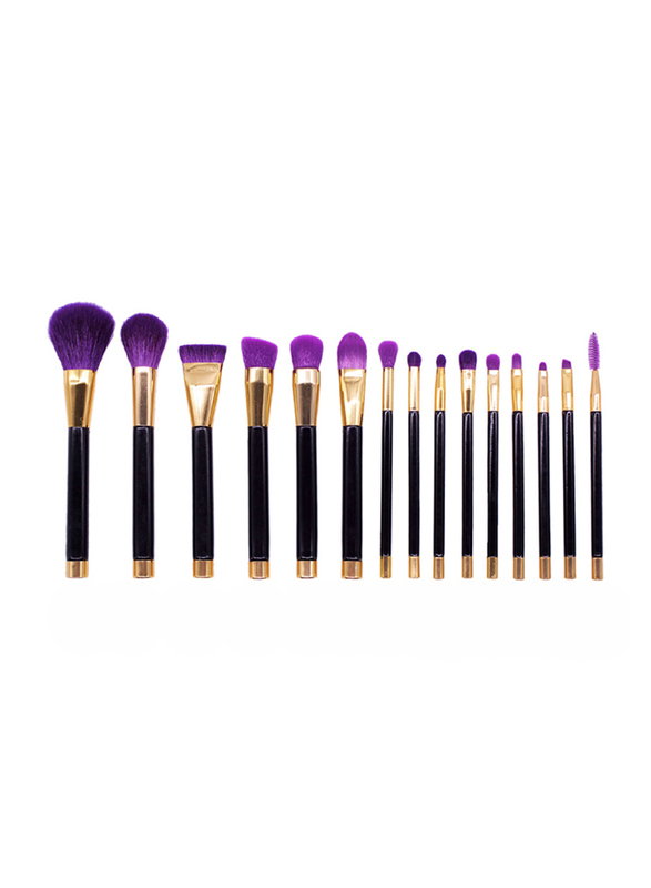 Professional 15 Pieces Makeup Brushes Set, Black