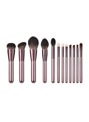 Professional 12 Pieces Wooden Handle Makeup Brushes Set, Rose Gold