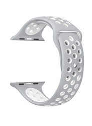Ozone Apple Watch 38mm Nike Band Series 1/2 Soft Silicone Replacement Strap Wrist Band, White