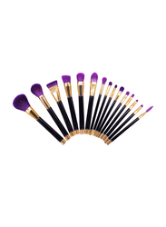 Professional 15 Pieces Makeup Brushes Set, Black