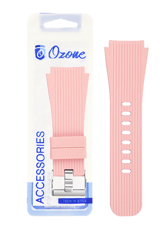 Ozone Samsung Galaxy Watch 46mm, 22mm Gear S3 Frontier/Classic Watch Strap Vertical Stripe Texture Silicone Watch Band, Pink