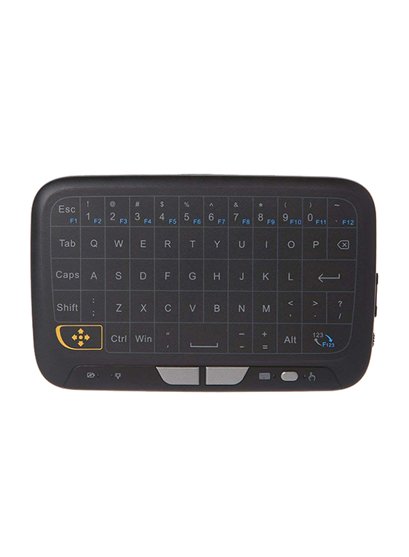 

Measy Basics H18 Air Mouse, Remote Control 2.4 GHz Wireless Whole Pannel Touchpad Mini English Keyboard, Black