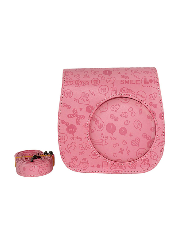 

Fujifilm Instax Mini 8/9 Camera PU Leather Protective Case, Cartoon Design, Pink