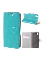 Leather Case Cover for OnePlus X, with Built-in Card Holder, Blue