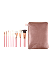 Professional 8 Pieces Makeup Brushes Set with Zipper Bag, Pink