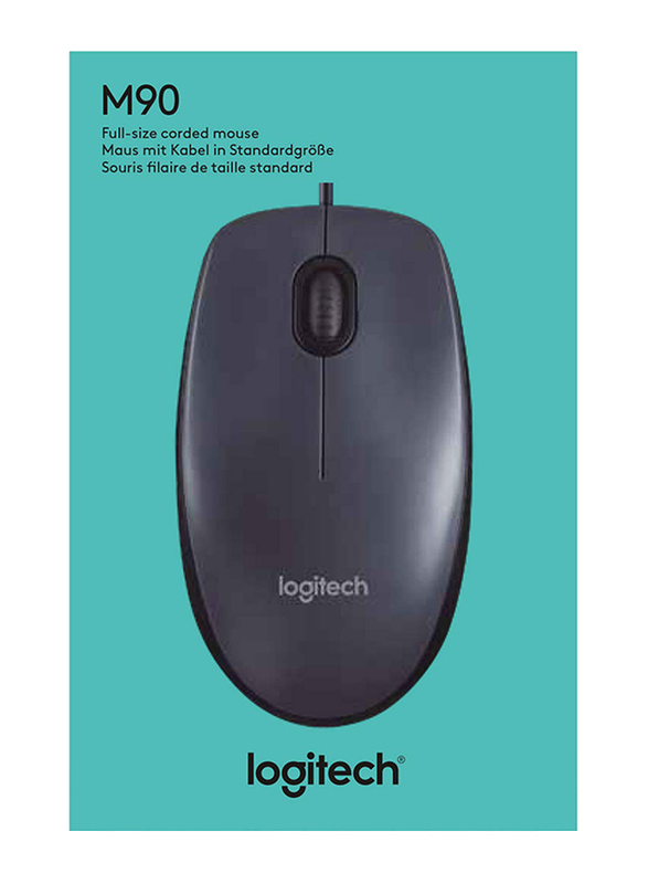 Logitech M90 Optical Mouse, Black
