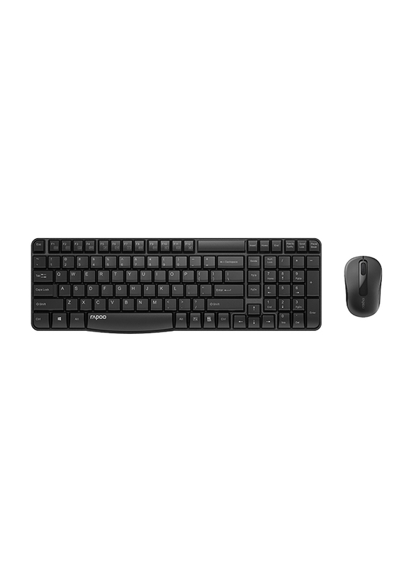 

Rapoo X 1800S Wireless English/Arabic Keyboard and Mouse Combo Set, Black