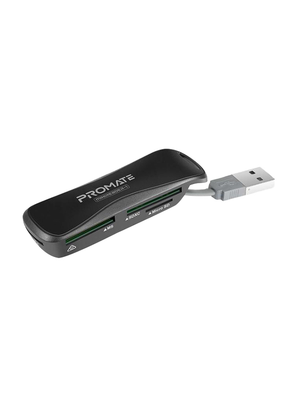 

Promate MiniReader-1 4-in-1 Multimedia Card Reader, Black