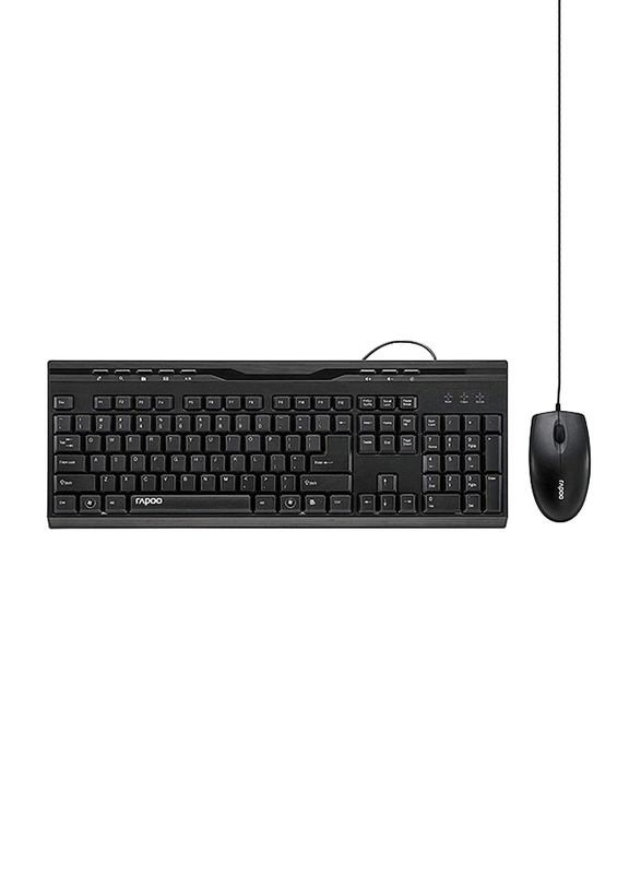 

Rapoo NX1710 Wired Arabic Keyboard and Mouse Combo Set, Black