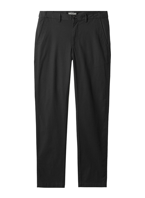 Giordano Mid-Low Rise Slim Pants for Men, 33 US, Black