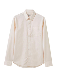Giordano Wrinkle Free Long Sleeve Shirt for Men, Large, Beige