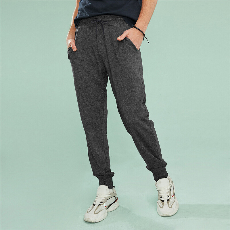 

Giordano Stretchy Elastic Waistband Lightweight Joggers for Men, Small, Black
