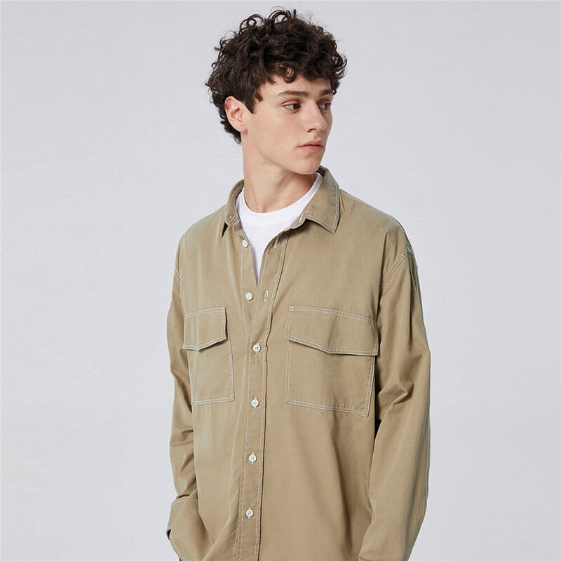 

Giordano Cotton Shirt for Men, Large, Brown