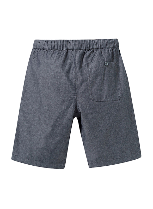 Giordano Slim Fit Elastic Waist Cotton Casual Shorts for Men, Small, Blue