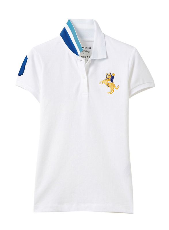 

Giordano 3D Napoleon Embroidery Polo Shirt for Women, Medium, Signature White