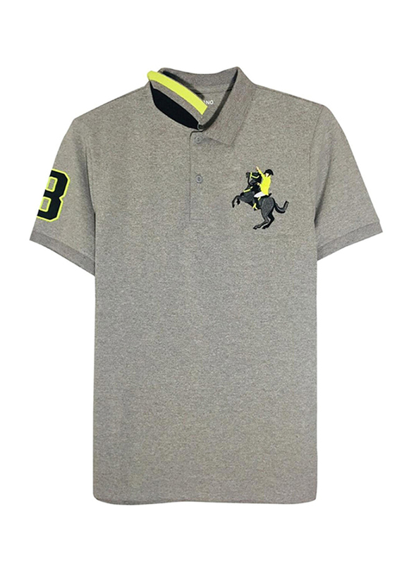 

Giordano 3D Napoleon Polo Shirt for Men, Small, Grey