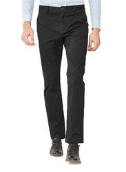 Giordano Stretchy Mid Rise Regular Tapered Pants for Men, 29 US, Black