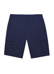 Giordano Cotton Casual Cargo Shorts for Men, Small, Blue