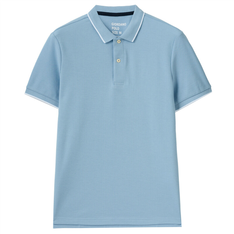 

Giordano Solid CVC Polo T-shirt for Men, Small, Blue