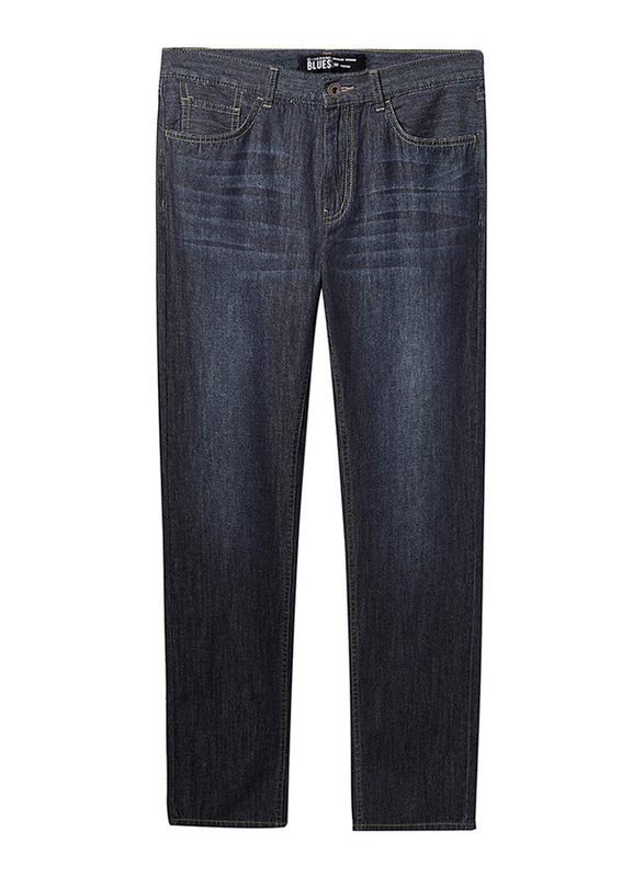 Giordano Moustache Thin Straight Jeans for Men, 32 US, Blue