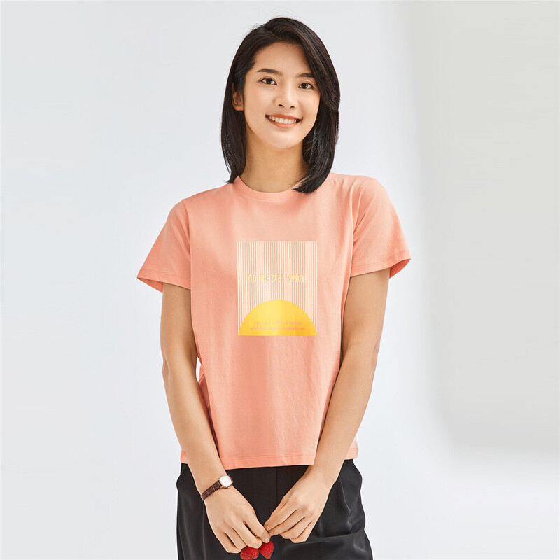 

Giordano Women Letter Crewneck Print tee