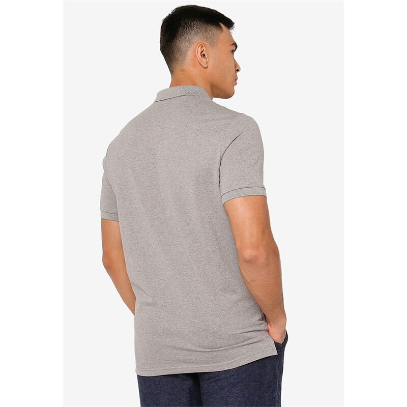 Giordano Cotton Solid Polo T-shirt for Men, Small, Grey