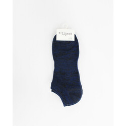Giordano Solid Ankle Socks, 2 Pairs, Large, Blue/Black Pattern