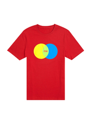 Giordano Short Sleeve Me Graphic T-Shirt for Men, Large, Red