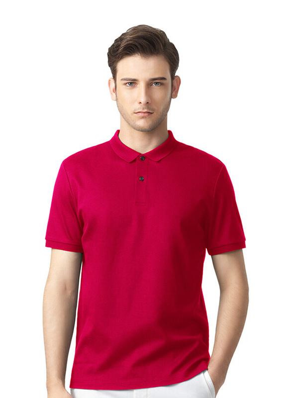 Giordano Luxury Touch Short Sleeve Polo Shirt for Men, Medium, Red
