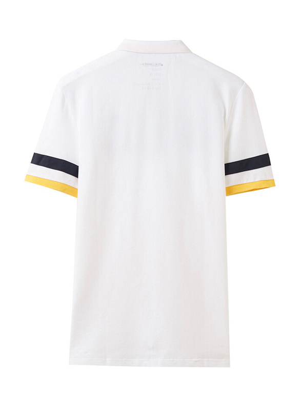 Giordano Napoleon Courage Embroidery Polo Shirt for Men, Medium, White