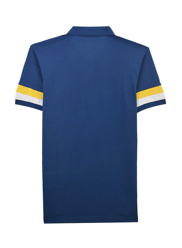 Giordano Napoleon Courage Embroidery Polo Shirt for Men, Medium, Blue