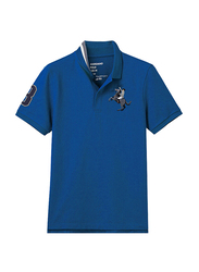 Giordano 3D Napoleon Polo Shirt for Men, Small, Light Blue