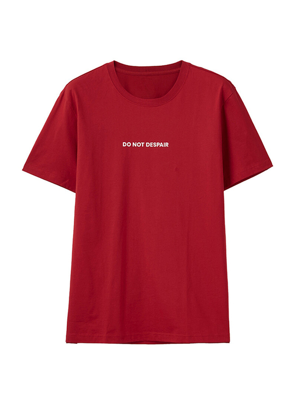 

Giordano Do Not Despair Print Short Sleeve T-Shirt for Men, Medium, Ribbon Red
