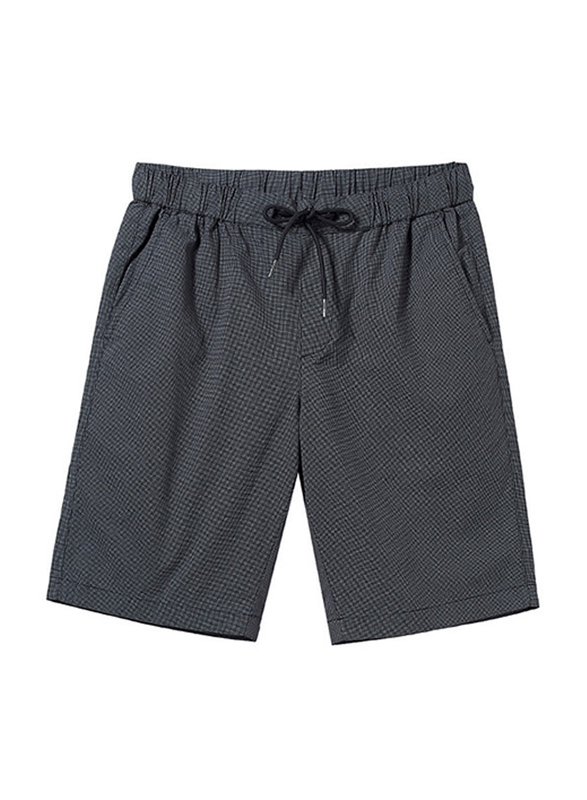 Giordano Slim Fit Elastic Waist Cotton Casual Shorts for Men, Small, Dark Grey