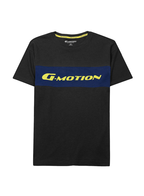 

Giordano G-Motion Jacquard Short Sleeve Crew Neck T-Shirt for Men, Large, Signature Black