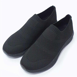 Giordano Mesh Detail Polyester Men Slip-On Shoes, 41, Black