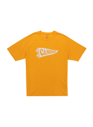 Giordano Camping Printed Short Sleeve T-Shirt for Men, Medium, Joyful Orange