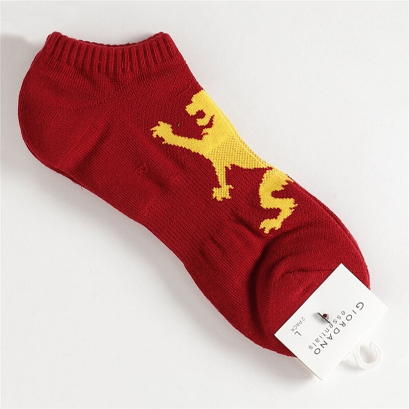 

Giordano Ped Ankle Length Socks, 2 Pairs, Large, Red/Yellow