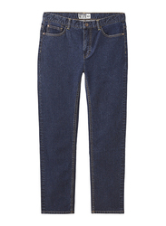 Giordano Low Rise Slim Tapered Denim Pants for Men, 34 US, Rinse Washed