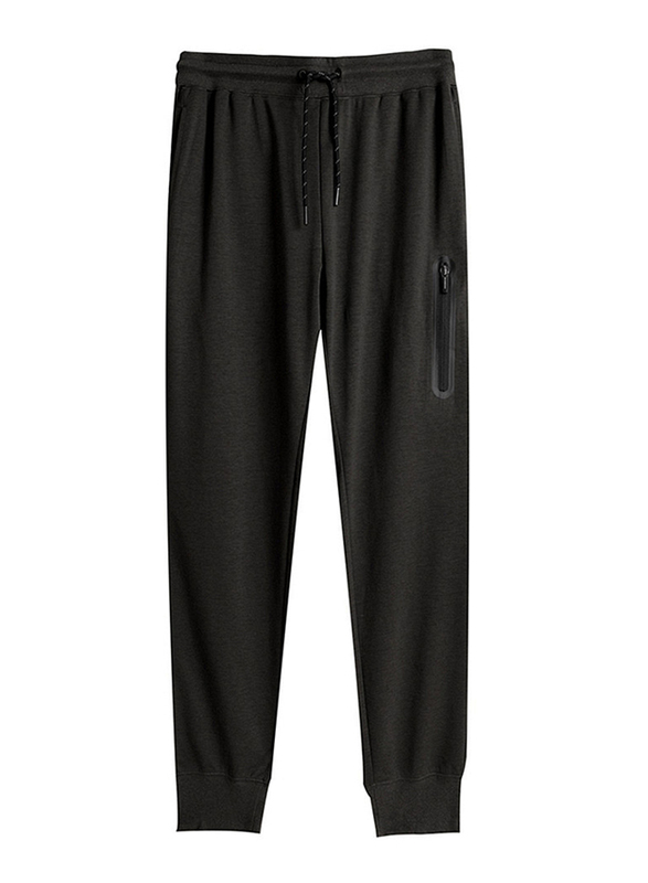 Giordano Zip Pocket Slim Joggers for Men, Medium, Black